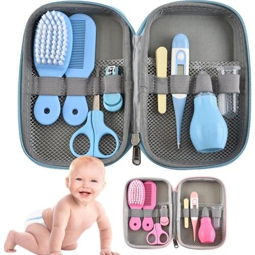 8pcs/set Baby Nail Scissors Clipper Portable Infant Child Healthcare Tools Sets Newborn Grooming Care Kits For Toddler Gift