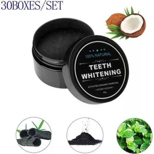 Wholesale Teeth Whitening Kit Powder Oral Care Charcoal Powder Natural Activated Charcoal Teeth Whitener Droshipping 30boxes/set