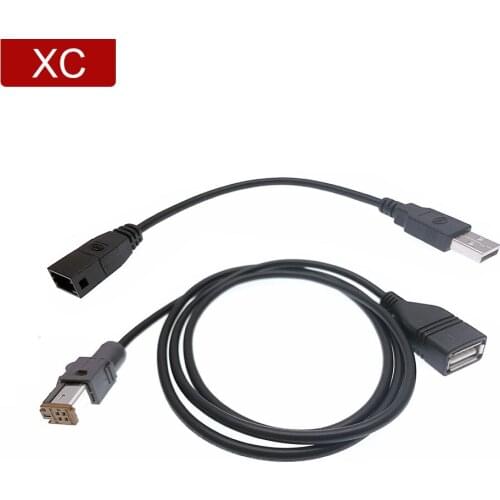 Car Aux Input Usb Media Data Wire for Suzuki Custom 4PIN Plug Adapter to Standard USB interface Line Extension Lead for Subar