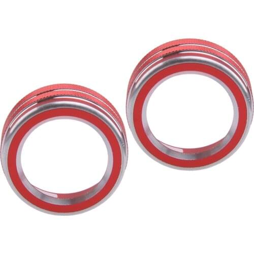 Beler 1 Set Car CD Audio Switch Knob Rings Covers Trims Fit For Nissan Teana Altima 2019 2020 Red Aluminum Alloy