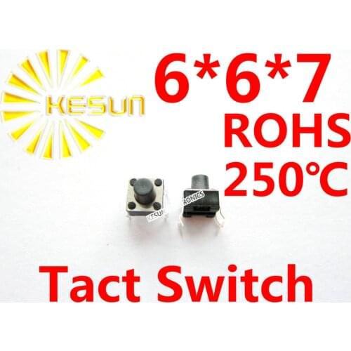 FREE SHIPPING 1000PCS DIP 6X6X7MM Tactile Tact Push Button Micro Switch Momentary ROHS Replace ALPS SKHHBWA010
