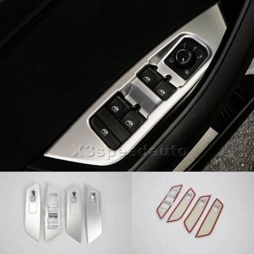 Free Shipping Door Armrest Window Switch Button Matte ABS 4pcs For Skoda Kodiaq 2017-2018 LHD