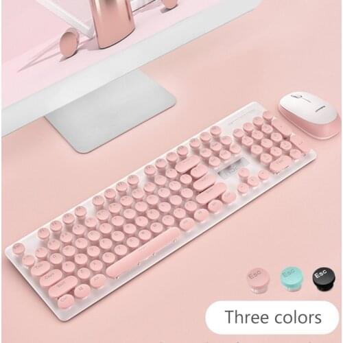 2.4G Bluetooth Wireless Keyboard Mouse Round Keycap Plastic Panel Combo Ergonomics Optical For Macbook Laptop Computer Keyboard