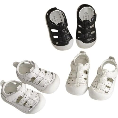 Toddler Shoes Summer Solid Color Baby Girl Shoes Soft Bottom Boys Sandals Cut-outs Kids Beach Sandals First Walkers SSP002