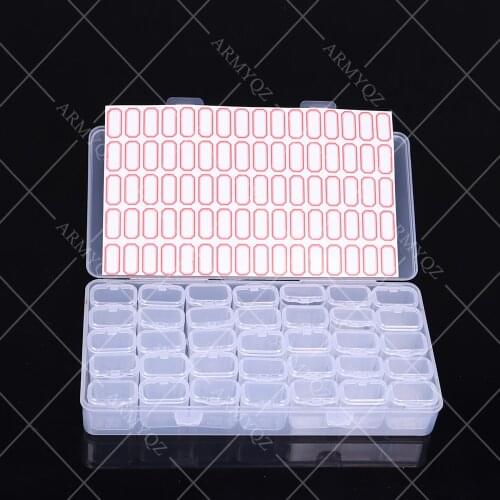 35 Grid Storage Case Independent Grid Boxes to Store Multi Color Beads, 5D Diamond Painting Tools Accessories Art Craft Bead Box