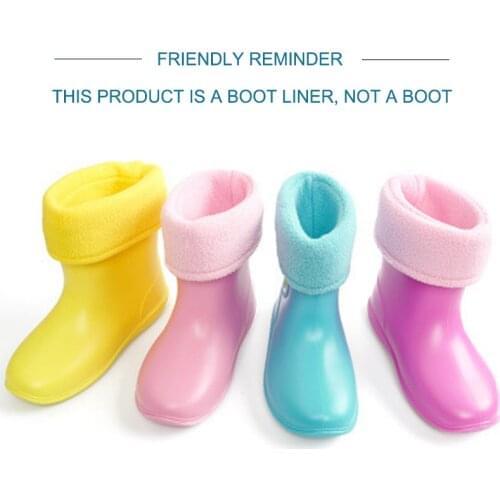 Children rain boots cotton liner sock winter velvet waterproof warm water shoes removable liner socks for girl boy kids