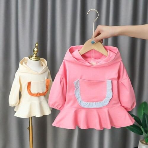 Girls Kids Princess Dress Sweet Autumn Spring Children Baby Infant Long Sleeve Hooded Dresses Vestidos S12913
