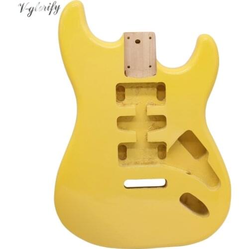 ST guitar body Cream yellow Ogu wood guitar body