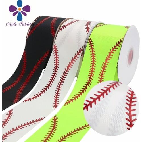 3"75mm Sports Series Tennis Ball Base Printing Black White Green Holographic Ribbon DIY Decorative Material 50 Yards / Roll