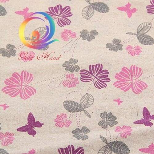 Haisen Butterfly pattern Cotton Linen Fabrics For Quilting,Sewing,Sofa,Curtain,Bag,Cushion,Furniture Cover Decoration 50cm*145cm