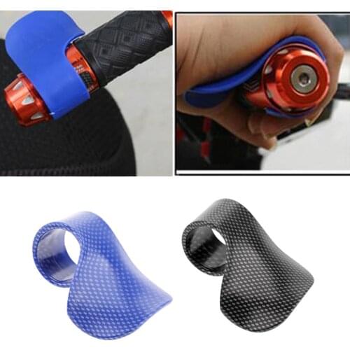 Carbon Throttle Assist Clip Clamp Wrist Rest Cruise Control Grips Black Blue