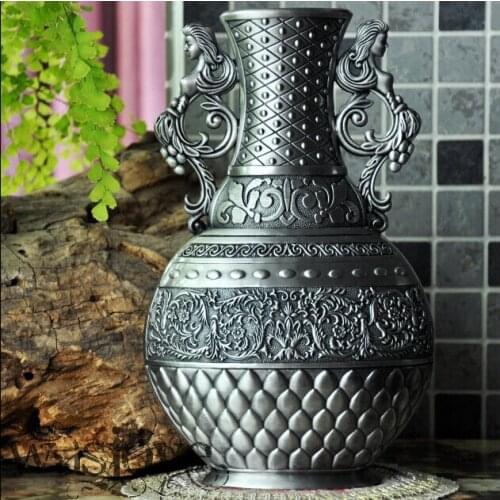 Classical metal retro decorative bottle vase tabletop vase flower vase for flower vases for homes HP006