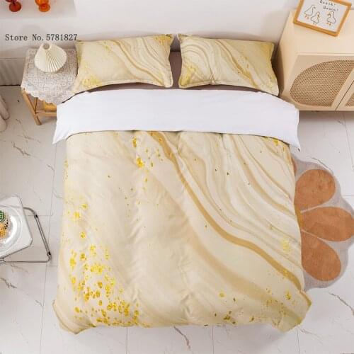2/3 Pieces Marble Textile Bedding Set Colorful Pattern Duvet Cover For Bedroom Bed Quilt Cover Home Decoration Bedclothes