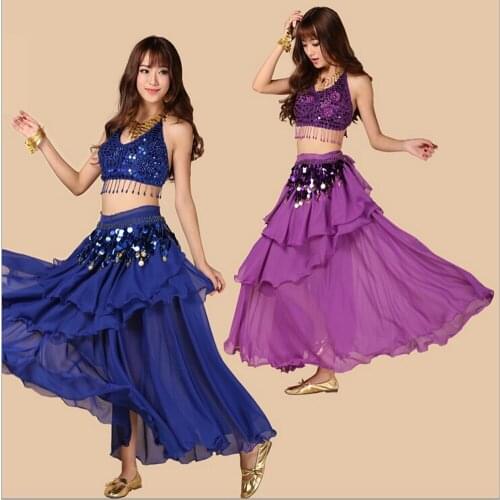 Belly Dance Wears Bra+Skirt 2pcs/set indian dancing clothes Egypt style bellydance Suits for Stage Show or Performance Shows