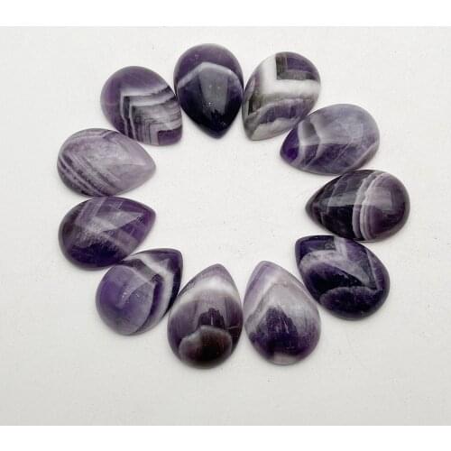 Fashion new Water drop wolf teeth Amethysts natural stone beads for jewelry making 25X18MM cabochon charm 12Pcs/lot wholesale
