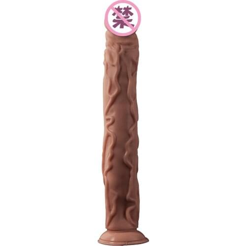 Super Long 35cm Horse Penis Realistic Dildo with Suction Cup Soft Stimulate Cock Anal Sex Toys Masturbator for Men Women Couples