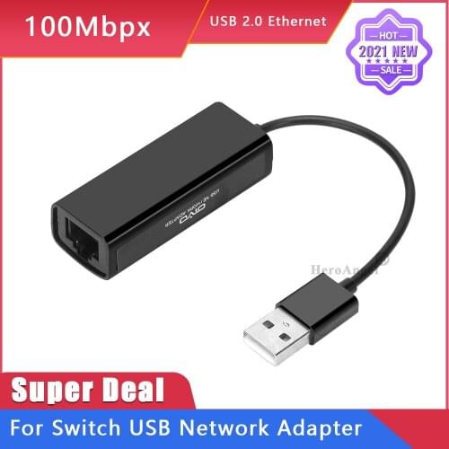 New USB Ethernet Adapter USB 2.0 Network Card To USB RJ45 Lan 10/100/1000 Mbps For Windows 10 Xiaomi Mi Box 3 Nintend Switch