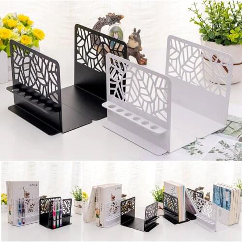 Book Stand Pen-Inserted Leaf Shape Metal Telescopic Folding L-Shaped Office Student Stationery 2pcs UY8