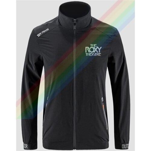 Ro-xy Personality Line Text Logo Slim Sport Jacket Mens Outdoor Zippered Comfortable Soft Jacket Mens Casual Front Printing