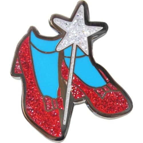 Ruby Slippers Glitter Pin Badge