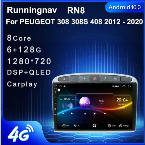 Runningnav For PEUGEOT 308 308S 408 2012 - 2020 Android Car Radio Multimedia Video Player Navigation GPS