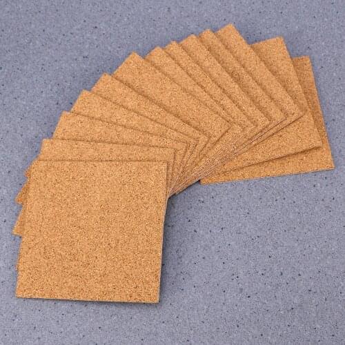 2MM Thickness Self-adhesive Cork Coasters Squares Cork Mats Cork Backing Sheets for Coasters and DIY Crafts Supplies