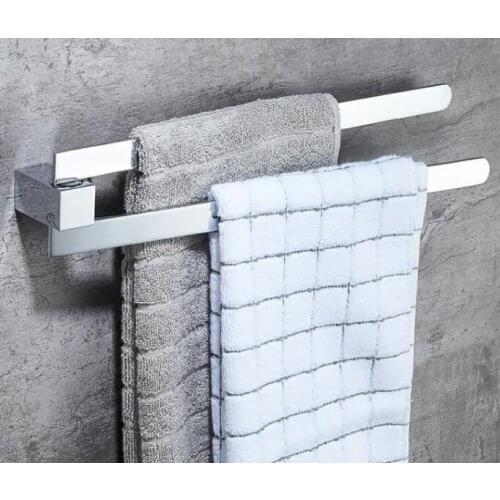 Vidric solid brass rotating towel rack bathroom chrome plated activity towel bar bathroom double bar towel hanging