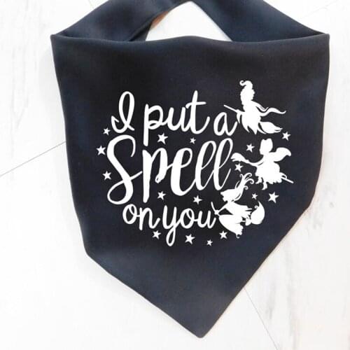 I Put a Spell on You Dog Bandana Hocus Pocus happy Halloween eve party cosplay Costume Pet Outfit decoration gift Photo props