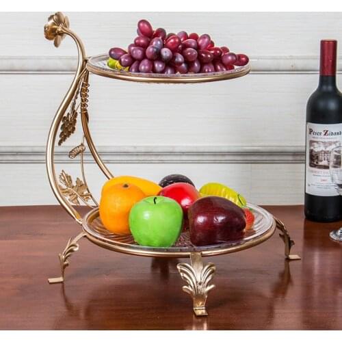 Iron 2 layer cake rack point of view double-layer restaurant decorated fruit frame