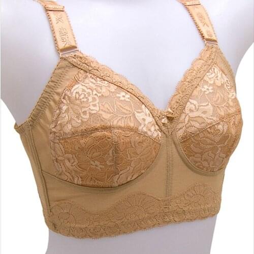 Womens Back Buckle Cotton Bra Without Steel Ring Plus Size Ultra-thin Underwear Wide Strap Bra Comfortable Black Bra