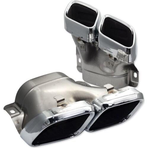 1 Pair Muffler Tailpipe Exhaust Pipe For Me-rcedes B-enz W205 C Class C200 C300 C260 C180 Car Styling Exhaust System End Tip