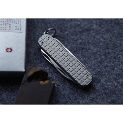 1 Pair Hand Made Aluminum Alloy Handle Scales for 58 mm Victorinox Swiss Army Rambler Knife (Knife Not Included)