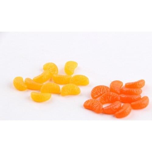 10pcs Mini Imitation Orange Resin Fruit Connectors Spacers for Mobile Phone Cover Decoration DIY Jewelry Making Hair Accessories