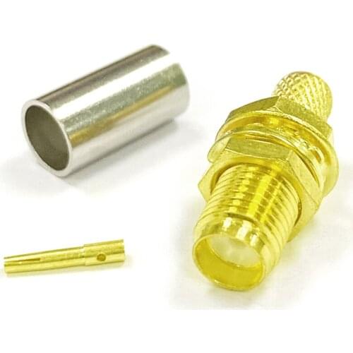 10pc SMA Female Jack nut RF Coax Connector Crimp for RG58,RG142,LMR195 Cable Straight Goldplated NEW wholesale