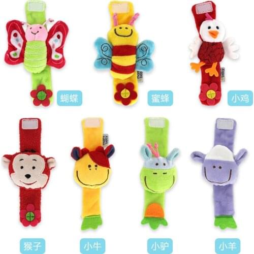 100pcs Baby Infant Toy Soft Handbells Hand Wrist Strap Rattles Developmental Toys