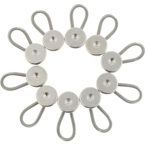 10x Collar Extenders Neck Extender Wonder Collar Button Elastic Spring Coat Stretch Waistband For Expansion Of Men Shirts