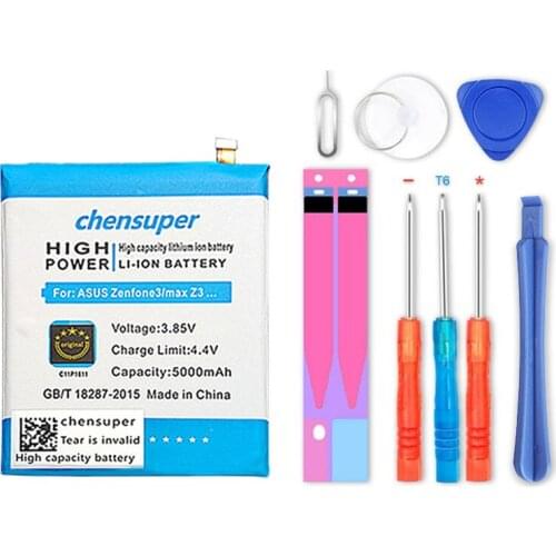 2PCS/100% New 5000mAh C11P1611 Battery For ASUS Zenfone 3 Max Z3 Max ZC520TL