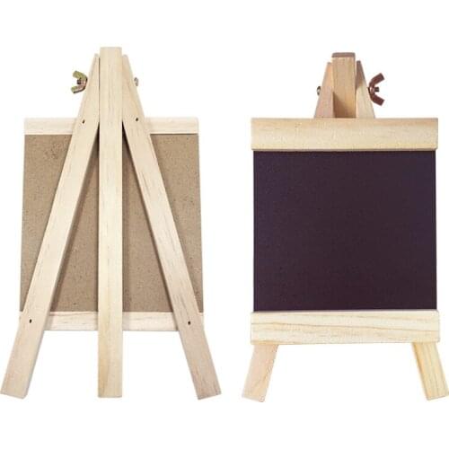 2pcs stand easel blackboard chalkboards wedding party food sign table decoration display stand kid wooden blackboard 24*13cm