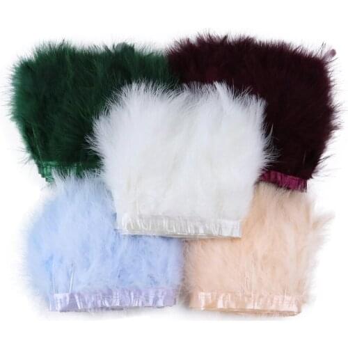 2Yards High Quality Turkey Feathers Trim Fringe DIY Sewing Clothes Accessories Wedding Dress Decoration Plumes Ribbon For Crafts