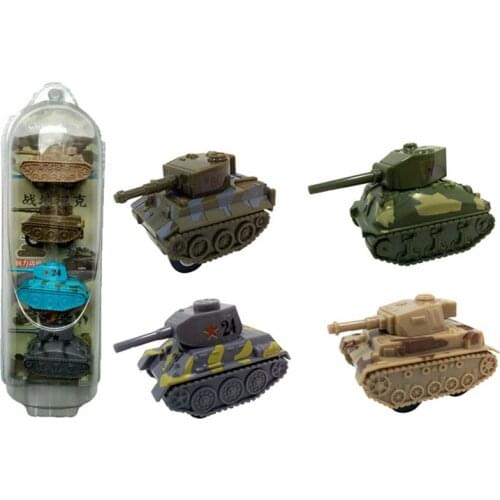 4pcs/set 5.5cm Mini Military Vehicles back to the future Tank Model Chariot Educational Toy for Children 6+ Brinquedos A078