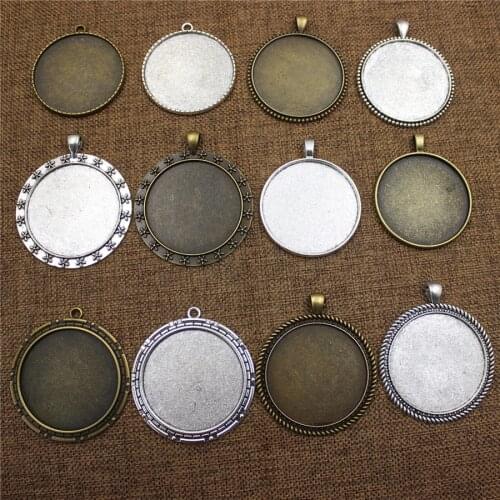 Fit 40mm Round Cabochons Summer Fashion Cameo/Glass Frame bezel Settings Tray blank DIY Making Accessories 5pcs K06224