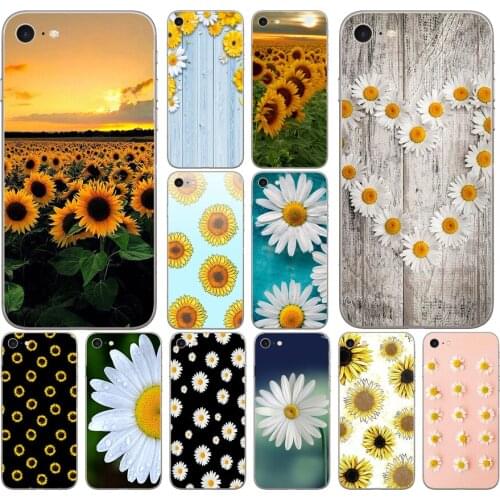 67DD Daisy Sunflower Floral Flower Soft Silicone Cover Case for iphone 5 5s se 6 6s 8 plus 7 7 Plus X XS SR MAX case