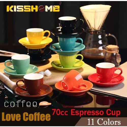 70ml Espresso Coffee Mug High-grade Ceramic Coffee Cup Dish Set Macaron European Style Cappuccino Milk Cups Latte Drinkware