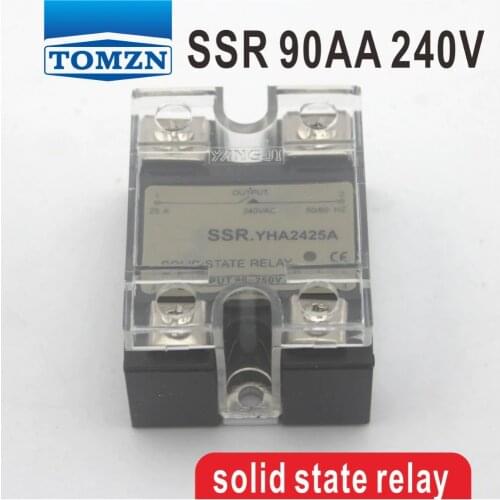90AA SSR input 90-250V AC load 12-240V AC single phase AC solid state relay
