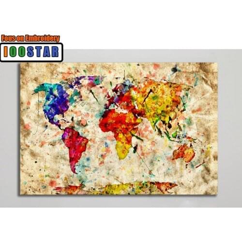 Diamond painting map of the world full square round drill diamond picture DIY 5d diamond embroidery kit Rhinestone Mosaic Gift