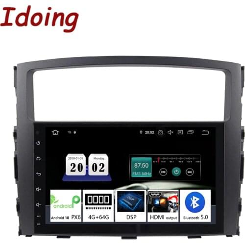 Idoing 9" 2 din Car PX6 4G+64G Android10 Radio Multimedia Video Player For Mitsubishi Pajero 4 V80 V90 V97 Head Unit 2din no dvd