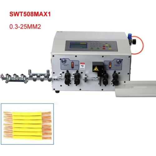 SWT508MAX1 25MM2 Automatic Wire Stripping Peeling Cutting Machine 800W 8 Wheels Drive Cable Cutter Stripper 0.3-25mm2 220V 110V