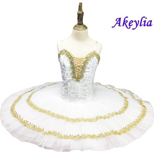 Ballerina Stage Tutu Dress White gold Platter Tutu Women pre-Professional Stage Costume Blue bird Adult black swan ballet dress