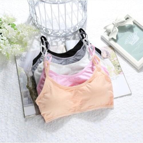 2018 1pcs Child Cotton Bra For Young Girls Kids Teenage Underwear Wireless Small Training Puberty Bras Undergarment Clothes