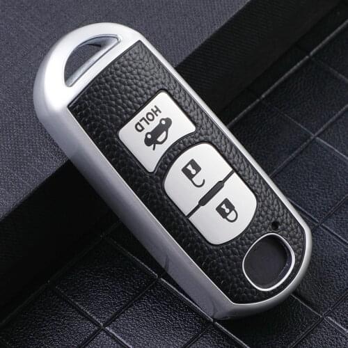 TPU+Leather Car Remote Key Case Cover For Mazda 2 3 6 Atenza Axela Demio CX-5 CX5 CX-3 CX7 CX-9 2015 2016 2017 2018 2019